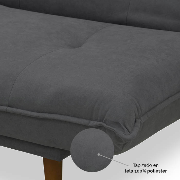 Futon Tela Azul Oscuro Klut | Sofá Cama y Futones | salas